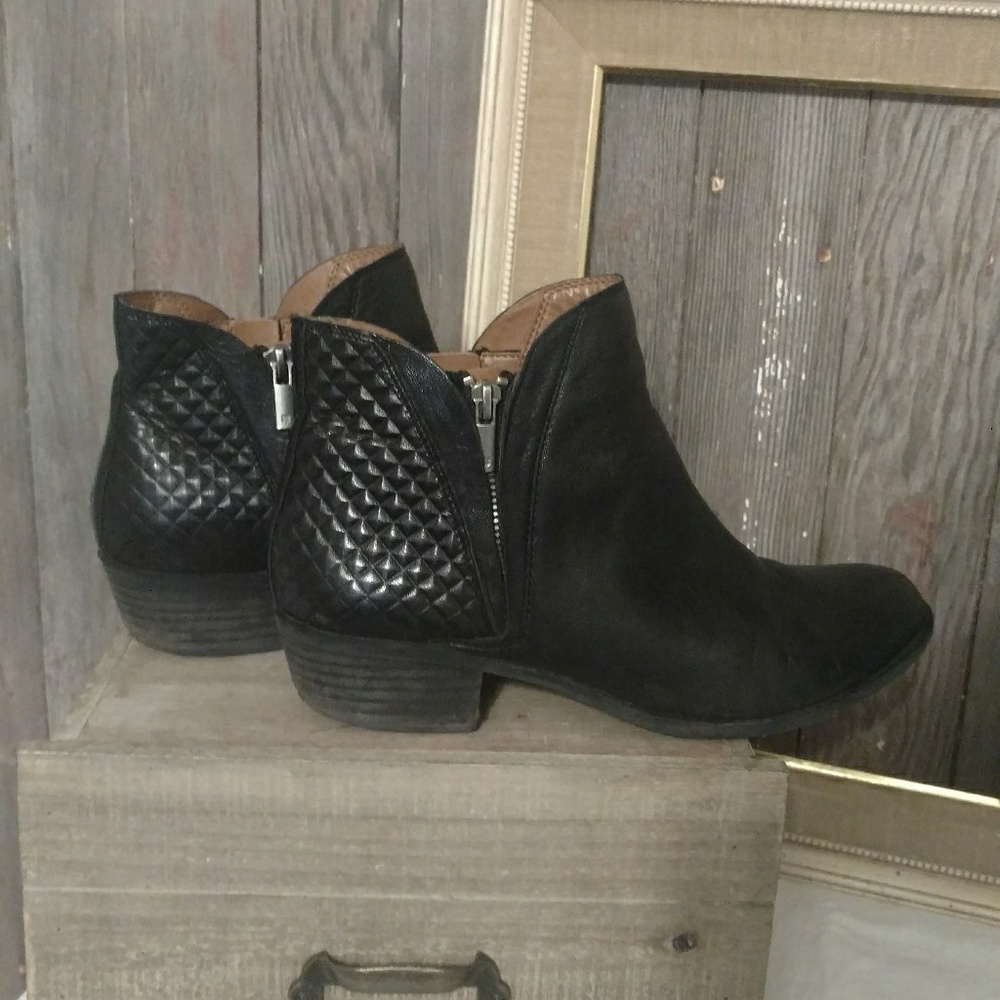 Lucky Brand black leather ankle boots